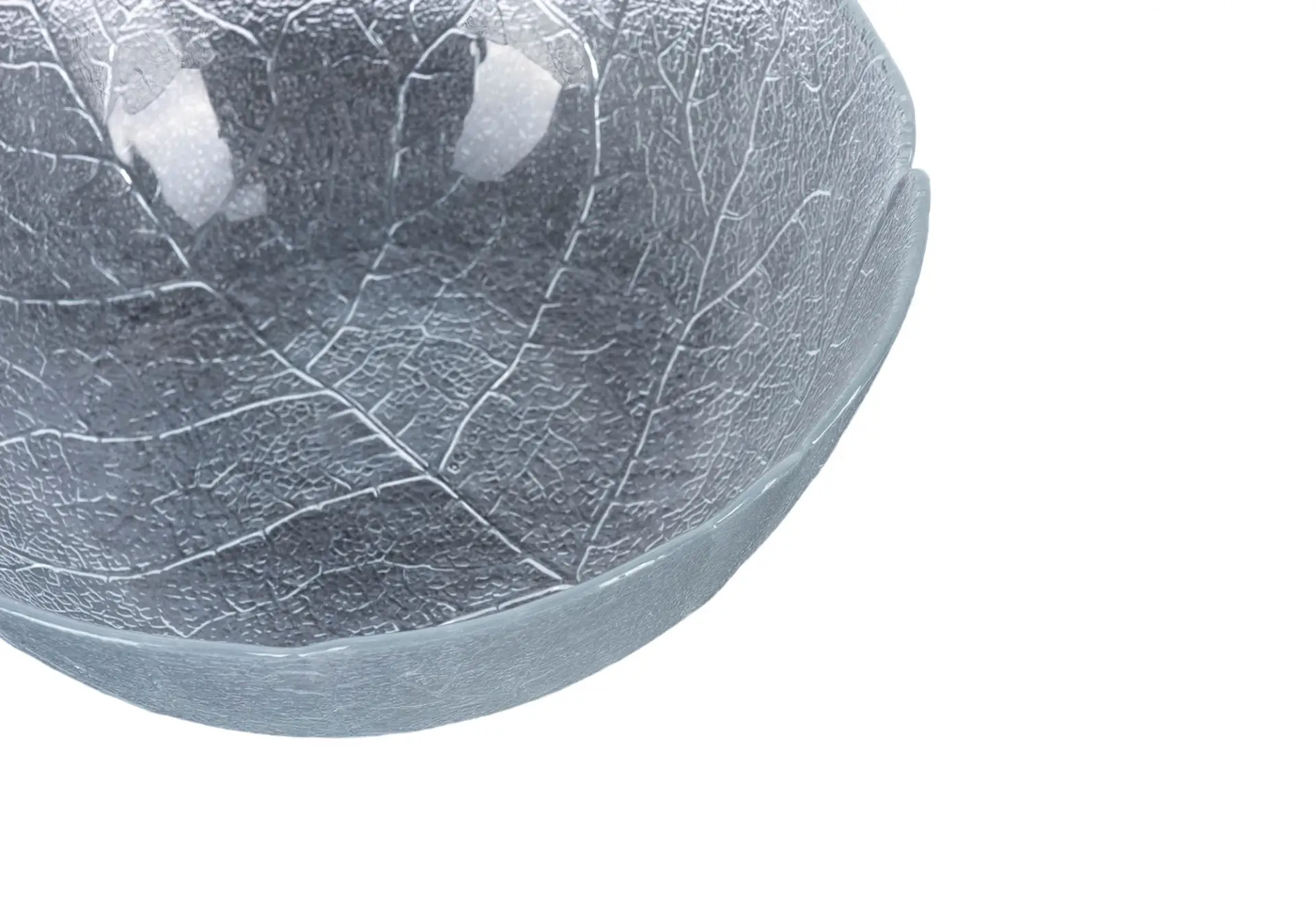 Textured Leaf Pattern Glass Bowl 20x5cm main image 1